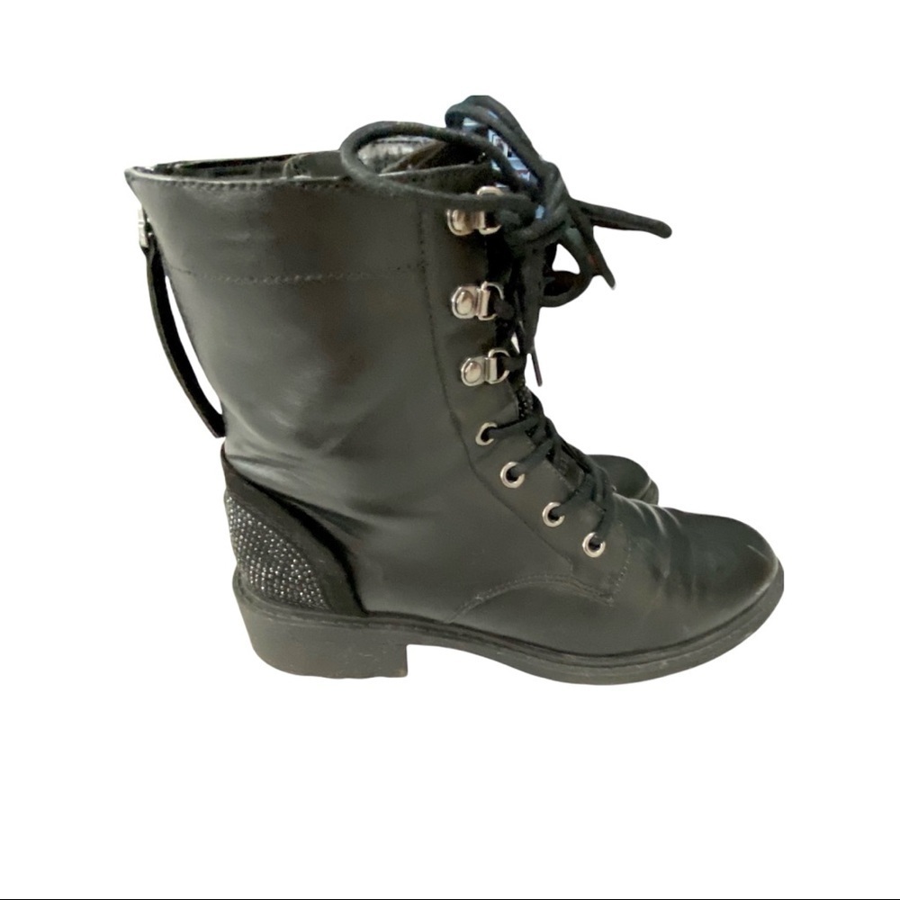 Moto Hiker Combat Boots 6.5M Grunge Edgy Lace Up Zippers